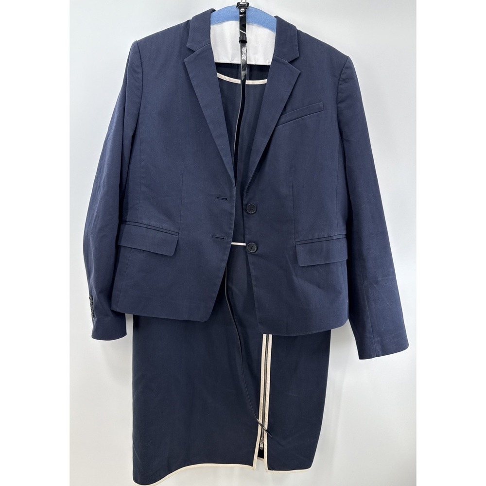 Ann Taylor 12P Navy Sheath Dress With Matching‎ Blazer/Suit